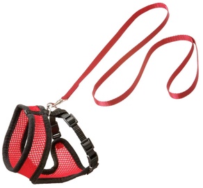 Шлейка Flamingo Kitten Harness & Leash 1031372, 110 см x 10 мм, черный/красный