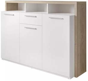 Kummut WIPMEB Mammut 868, valge/tamm, 40 x 129.5 x 93.5 cm