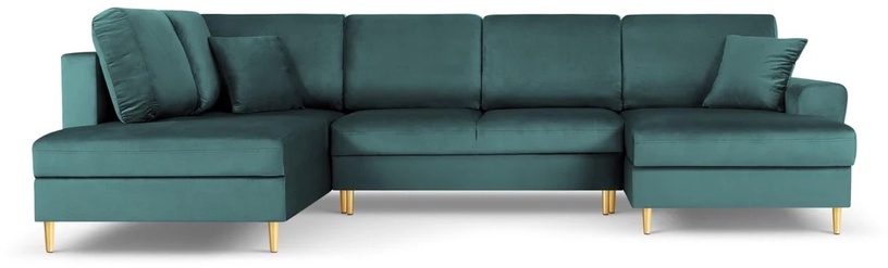 Dīvāngulta Micadoni Home Moghan Velvet Panoramic, zaļa, kreisais, 313 x 194 cm x 88 cm