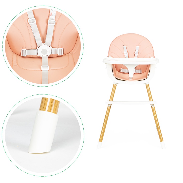 Laste söögitool EcoToys Highchair, roosa