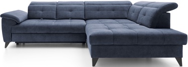 Stūra dīvāns Inferne Aura 40, tumši zila, labais, 297 x 210 cm x 107 cm