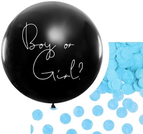 Воздушный шар круглый Party&Deco Boy or Girl?, синий/черный