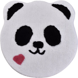 Vannas istabas paklājs Foutastic Panda Shape 351ALS1020, balta/melna/sarkana, 90 cm x 90 cm