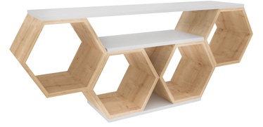 TV-laud Kalune Design Bal, valge/sonoma tamm, 296 mm x 1400 mm x 555 mm