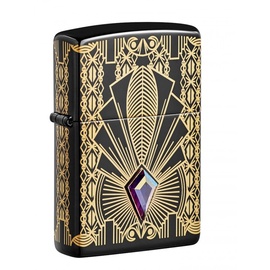 Зажигалка Zippo Art Deco Gold Plate 2021 Collectible 49501, золотой/черный
