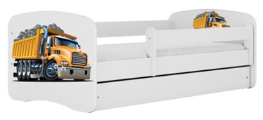 Vaikiška lova viengulė Kocot Kids Babydreams Truck, balta, 164 x 90 cm, su patalynės dėže