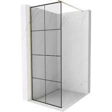 Dušas siena Mexen Kioto Walk-In, 70 cm x 200 cm, melna