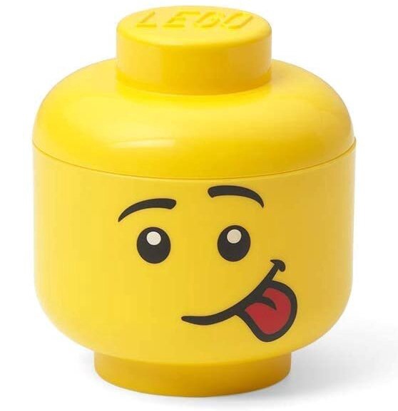 Uzglabāšanas kaste LEGO® Storage Head XS Silly, dzeltena, 10.5 x 10.5 x 11.5 cm