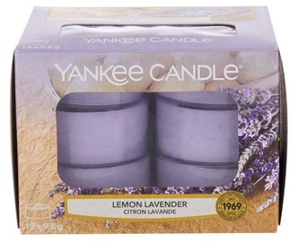 Svece, tējas sveces Yankee Candle Lemon Lavender, 4 - 6 h, 117.6 g, 12 gab.