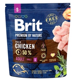 Сухой корм для собак Brit Premium By Nature, курица, 1 кг