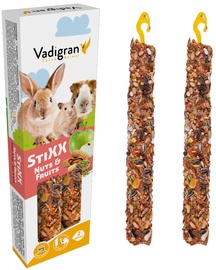 Barība grauzējiem Vadigran Stixx Herb Rodents Nuts & Fruit, šinšilām/trušiem/jūras cūciņām, 0.150 kg, 2 gab.