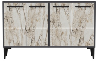 ТВ стол Kalune Design Stria, антрацитовый/мраморный, 120 см x 30 см x 75 см