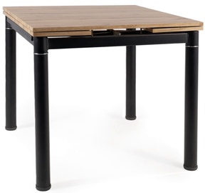 Pusdienu galds izvelkams Modern GD082, melna/ozola, 80 - 131 cm x 80 cm x 75 cm