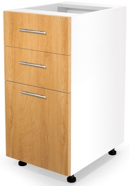 Нижний кухонный шкаф Halmar Vento DS3-40/82, белый/дубовый, 520 мм x 400 мм x 820 мм