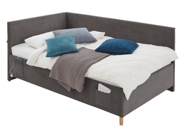 Кровать двухместная Cool, 140 x 200 cm, темно-серый, с решеткой