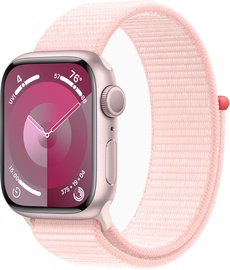Nutikell Apple Watch Series 9 GPS, 41mm Pink Aluminium Light Pink Sport Loop, roosa