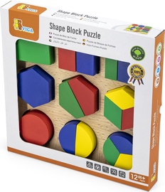 Attīstošās rotaļlietas VIGA Shape Block Puzzle 58573, 3 cm, daudzkrāsaina