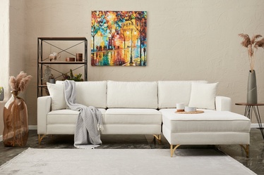Stūra dīvāns Hanah Home Berlin, zelta/krēmkrāsa, labais, 181 x 258 cm x 83 cm