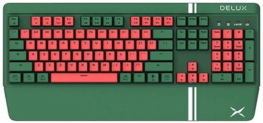 Клавиатура Delux KM17DB Yellow Gateron G Pro EN, красный/зеленый, беспроводная
