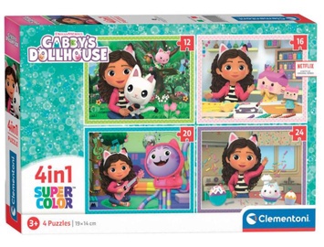 Пазл Clementoni Gabbys Dollhouse 4in1 21524, 14 см x 19 см