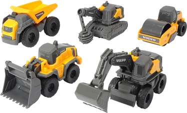 Transporta rotaļlietu komplekts Dickie Toys Volvo Micro Workers 203722008, dzeltena/pelēka