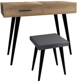 Kosmētikas galds Kalune Design Rouge 854KLN4401, brūna/melna, 90 cm x 45 cm x 80 cm, with mirror