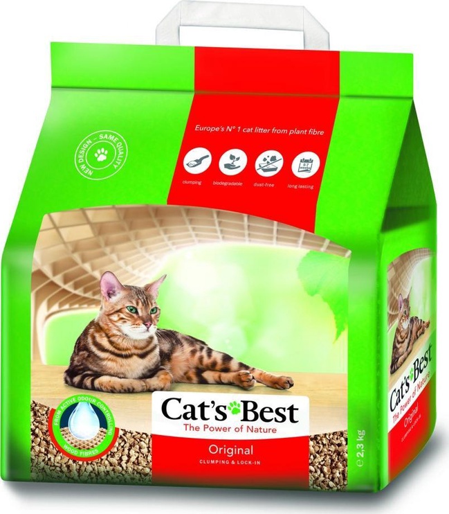 Kačių kraikas organinis (sušokantis) Cat's Best, 2.1 kg, 5 l
