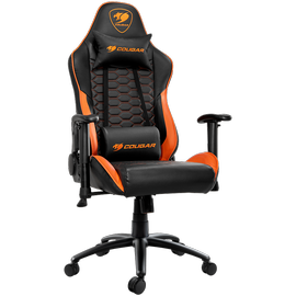 Spēļu krēsls Cougar Gaming Outrider, 57 x 52 x 117 - 123 cm, melna/oranža
