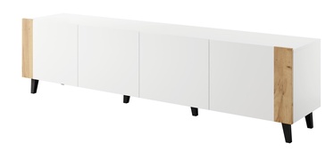 ТВ стол Cama Meble Faro, белый/дубовый, 2000 мм x 420 мм x 520 мм