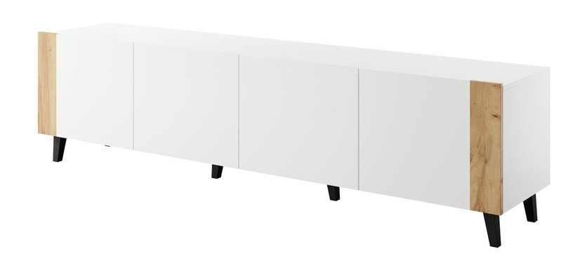 TV-laud Cama Meble Faro, valge/tamm, 200 cm x 42 cm x 52 cm