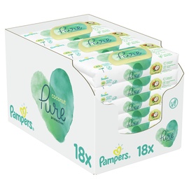 Влажные салфетки Pampers Coconut Pure Protection, 18 упаковок, 756 шт.