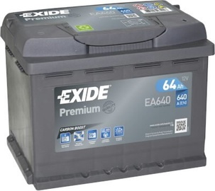 Akumuliatorius Exide Premium EA640, 12 V, 64 Ah, 640 A