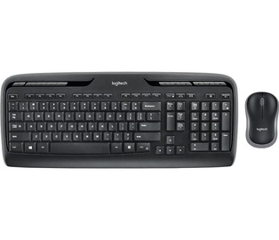 Комплект клавиатуры и мыши Logitech MK330 Английский (UK), черный, беспроводная