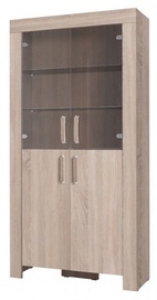 Шкаф-витрина Jurek Meble Cezar Reg3, коричневый, 100 см x 42 см x 201 см
