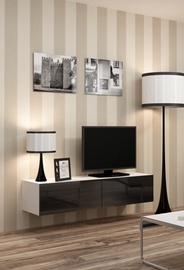 TV-laud Vigo, valge/must, 300 mm x 1400 mm x 400 mm