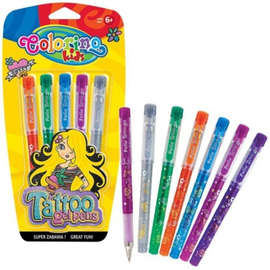 Lodīšu pildspalva Colorino Tattoo Gel Pens, daudzkrāsains, 5 gab.