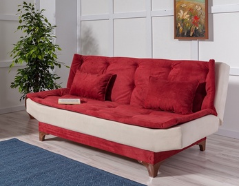 Dīvāns-gulta Hanah Home Kelebek, sarkana/krēmkrāsa, 85 x 190 cm x 85 cm