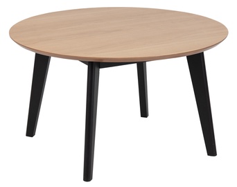 Kafijas galdiņš Home4you Roxby, melna/ozola, 800 mm x 800 mm x 450 mm