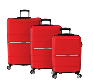 Комплект чемоданов Polina 01, красный, 120 л, 30 x 50 x 78 см, 3 шт.