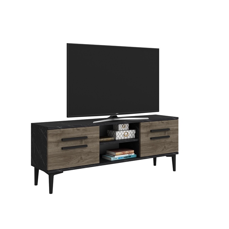 TV-laud Kalune Design View, must/pähklipuu, 29.6 cm x 120 cm x 48.2 cm