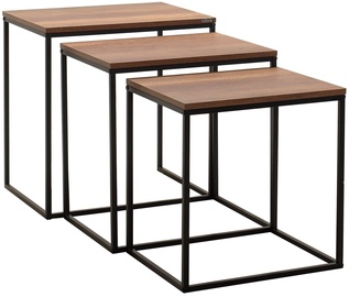 Kafijas galdiņš Kalune Design SHP-933-OO-1, melna/valriekstu, 40 cm x 55 cm x 57 cm