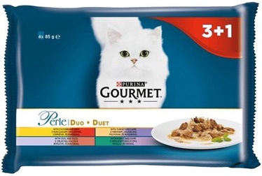 Влажный корм для кошек Gourmet Perle Duo, мясо птицы, 0.085 кг, 4 шт.