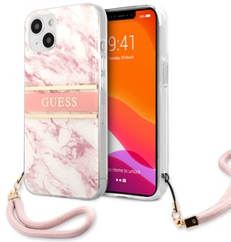 Чехол для телефона CG Mobile Guess Marble Design With Strap iPhone 13 mini, Apple iPhone 13 mini, розовый