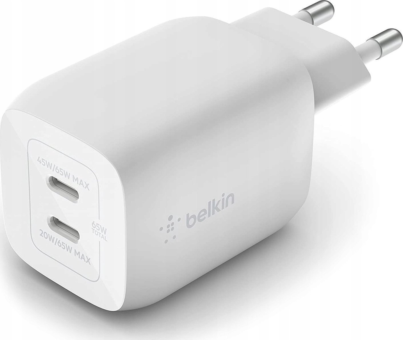 Зарядное устройство для телефона Belkin WCH013VFWH, 2 x USB-C, белый, 65 Вт  - 1a.lt