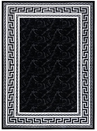 Ковер комнатные Hakano Mosse Frame, белый/черный/серый, 370 см x 280 см