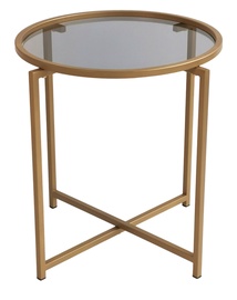 Kafijas galdiņš Kalune Design S407K, zelta, 500 mm x 500 mm x 500 mm