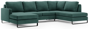 Stūra dīvāns Homede Corni XLO/R, tumši zaļa, 330 x 220 x 86 cm