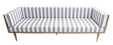 Dīvāns Kalune Design Cocos, balta/pelēka/priežu, 75 x 225 cm x 70 cm