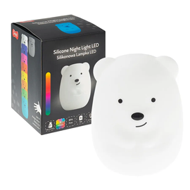 Öölamp Smiki Silicone Lamp Bear, valge