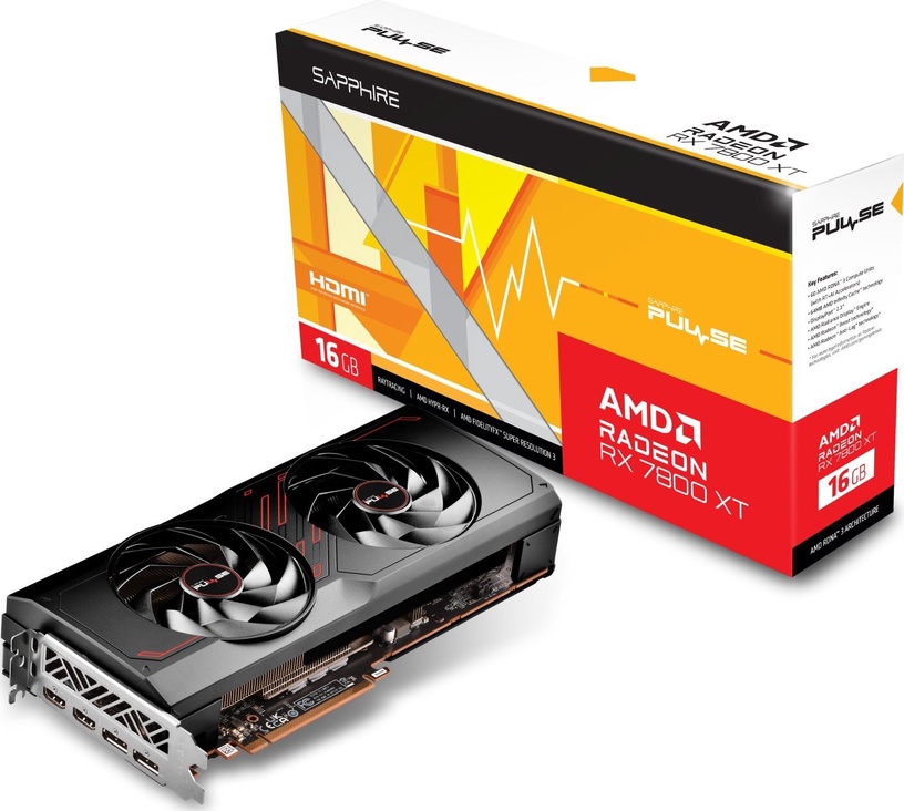 Videokaart Sapphire Radeon RX 7800 XT Gaming 11330-02-20G, 16 GB, GDDR6